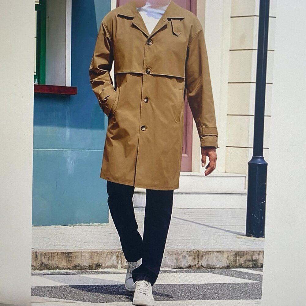 RUNCATI MENS TRENCH COAT DARK TAN LG NWT